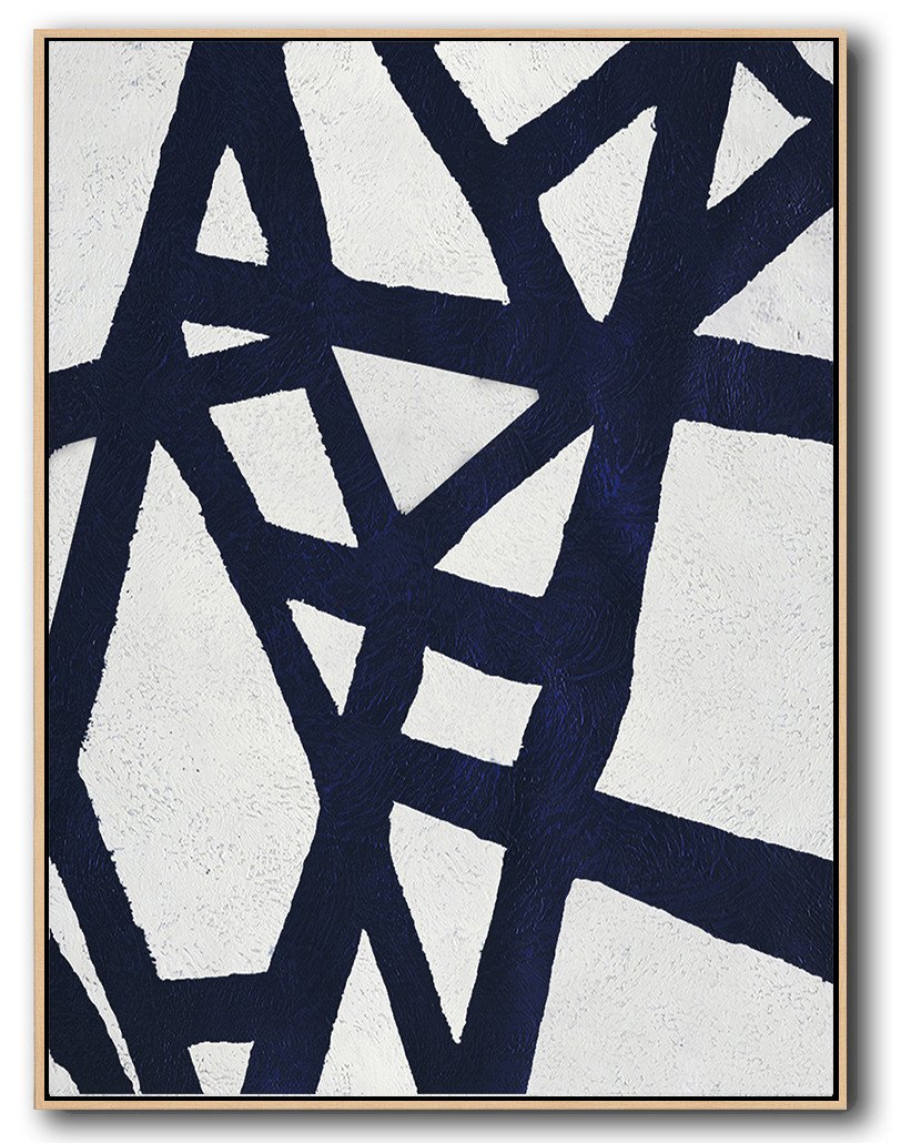Buy Hand Painted Navy Blue Abstract Painting Online - Gold And Silver Abstract Paintings Huge